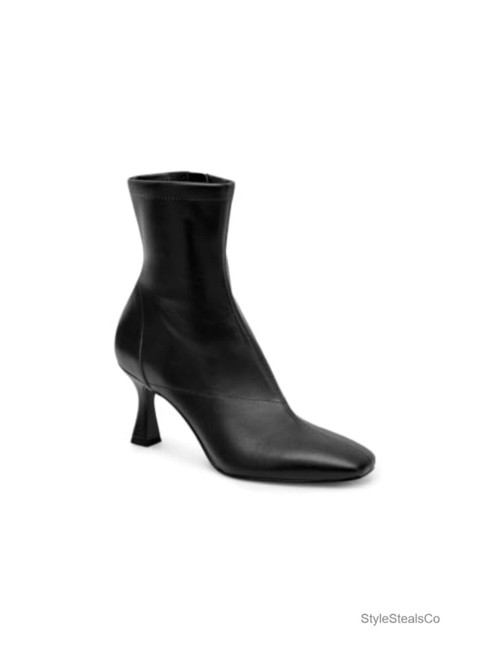 Womens Kitten Heel Ankle Boots Square Toe Zip Suede Booties